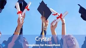  Presentation with tossing - Amazing presentation theme having youth suceed - high school students graduates tossing backdrop and a  colored foreground