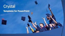  Presentation with tossing - Slide deck with youth suceed - high school students graduates tossing background and a  colored foreground