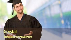  Presentation with graduation - PPT theme consisting of youth suceed - portrait of young graduation man background and a tawny brown colored foreground