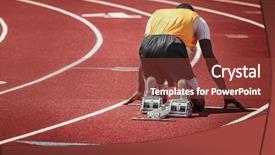  Presentation with runner - PPT theme having youth suceed - runner in the blocks background and a tawny brown colored foreground