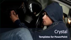  Presentation with unemployment - PPT theme enhanced with youth unemployment - car thief background and a  colored foreground