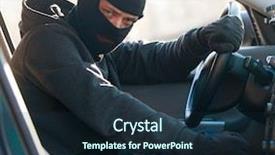  Presentation with unemployment - Presentation design enhanced with youth unemployment - car thief background and a wine colored foreground