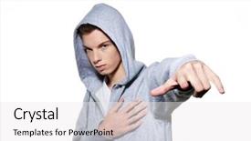  Presentation with graffiti - Cool new slide deck with youth unemployment - cool-looking young man in front backdrop and a  colored foreground