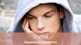  Presentation with graffiti - Colorful PPT theme enhanced with youth unemployment - cool-looking young man in front backdrop and a  colored foreground