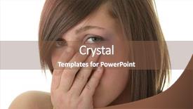  Presentation with background - Theme featuring youth violence - abused victim isolated on white background and a tawny brown colored foreground