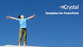  Presentation with joyful - Audience pleasing slide deck consisting of youth worship - image of joyful boy backdrop and a ocean colored foreground