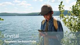  Presentation with youthful - Theme with youthful-backpacker-in-casualwear-using background and a light blue colored foreground