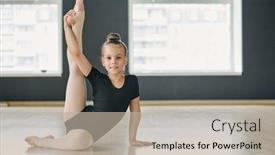  Presentation with black girl - Presentation with youthful-girl-in-black-leotard background and a mint green colored foreground