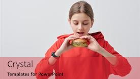  Presentation with youthful - Beautiful slide deck featuring youthful-girl-in-red-hoodie backdrop and a red colored foreground