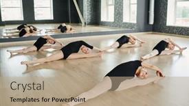  Presentation with youthful - Slides featuring youthful-girls-in-suits background and a coral colored foreground