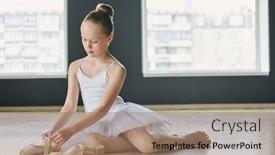  Presentation with youthful - Slide set having youthful-graceful-ballerina-in-white background and a coral colored foreground