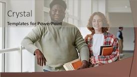  Presentation with youthful - Slide deck featuring youthful-interracial-classmates-or-couple background and a light gray colored foreground