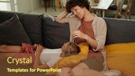  Presentation with youthful - PPT theme consisting of youthful-serene-girl-lying background and a tawny brown colored foreground