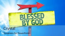  Presentation with blessed - Slide deck enhanced with youtube - blessed by god sign background and a light blue colored foreground