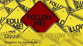  Presentation with highway road sign - Slide set featuring youtube - follow me written on multiple background and a gold colored foreground