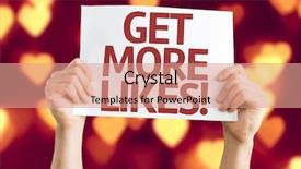  Presentation with heart - Audience pleasing presentation theme consisting of youtube - get more likes card backdrop and a coral colored foreground