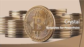  Presentation with stacks of rupee coins - Presentation theme having youtube - single bitcoin coin standing background and a  colored foreground