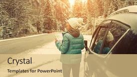  Presentation with black female - Theme consisting of yoyng female with touristic map background and a  colored foreground