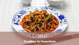  Presentation with chinese chinese - PPT theme with yu-xiang-rou-si-sichuan background and a red colored foreground