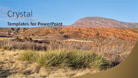  Presentation with fall scenes - Audience pleasing presentation theme consisting of yuca-plants-in-colorado-foothills backdrop and a light blue colored foreground