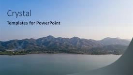  Presentation with hong kong - Colorful presentation theme enhanced with yuen-long-lau-fau-shan backdrop and a light blue colored foreground