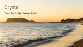  Presentation with coast - Colorful presentation theme enhanced with yuigahama-coast-of-shonan backdrop and a cream colored foreground