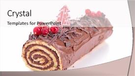 Presentation with swiss roll - Colorful slides enhanced with yule log swiss roll backdrop and a white colored foreground