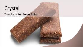  Presentation with cereal bar snacks - Audience pleasing presentation consisting of chocolate corn flake - yummy cereal bars on white backdrop and a lemonade colored foreground