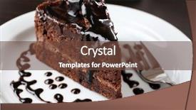  Presentation with served - Cool new PPT theme with yummy chocolate cake served backdrop and a tawny brown colored foreground