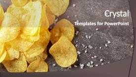  Presentation with table salt - Cool new presentation design with yummy crispy potato chips backdrop and a gray colored foreground
