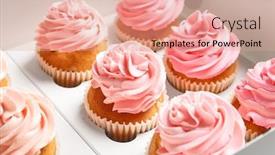  Presentation with cupcakes - Audience pleasing theme consisting of yummy cupcakes in box backdrop and a coral colored foreground