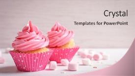  Presentation with dark vintage wood table texture - Amazing PPT layouts having yummy cupcakes on wooden table backdrop and a light gray colored foreground