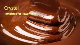  Presentation with falling line - Slide deck having yummy food - lots of chocolate falling background and a tawny brown colored foreground