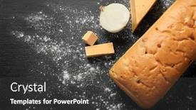  Presentation with onion - Cool new PPT theme with yummy-fresh-bread-with-cheese backdrop and a  colored foreground