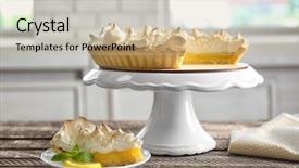  Presentation with lemon - Beautiful slide deck featuring yummy lemon meringue pie backdrop and a soft green colored foreground