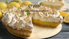  Presentation with lemon - Theme enhanced with yummy lemon meringue pie background and a yellow colored foreground