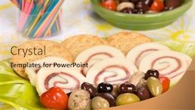  Presentation with snack - Cool new theme with yummy-snack-plate-of-prosciutto backdrop and a lemonade colored foreground