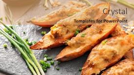  Presentation with sweet potato - Colorful slide set enhanced with yummy stuffed sweet potato backdrop and a yellow colored foreground