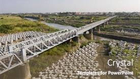  Presentation with steel bridge - Presentation design enhanced with yunlin-taiwan-december-11th-2019 background and a violet colored foreground