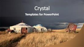  Presentation with ancient asia - Presentation having central asia - department of the ancient chariot background and a dark gray colored foreground