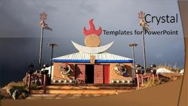  Presentation with mongol - Amazing presentation theme having pongol - mongol building backdrop and a light gray colored foreground