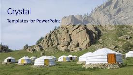  Presentation with mongolia - Amazing theme having mongolian gers in gorkhi-terelji national park mongolia backdrop and a lemonade colored foreground