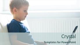  Presentation with computer - Cool new PPT layouts with z - portrait of happy boy playing backdrop and a lemonade colored foreground