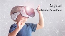  Presentation with virtual reality - Slide deck featuring z - portrait of happy kid background and a light gray colored foreground