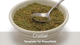  Presentation with eastern - Audience pleasing PPT theme consisting of zaatar-middle-eastern-herb-spice backdrop and a coral colored foreground