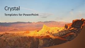  Presentation with oil well pad - Theme featuring zabriskie-point in death valley background and a  colored foreground