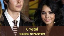  Presentation with release - Presentation theme featuring zac-efron-and-vanessa-hudgens background and a tawny brown colored foreground