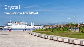  Presentation with croatia - PPT theme having zadar in croatia background and a teal colored foreground