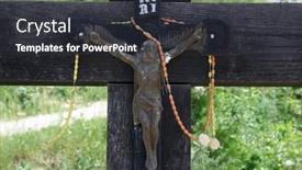  Presentation with crucifix - Audience pleasing presentation theme consisting of zagorje-croatia-october-28-2014 backdrop and a dark gray colored foreground