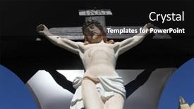  Presentation with crucifix - Beautiful theme featuring zagorje-croatia-september-24-roadside backdrop and a black colored foreground